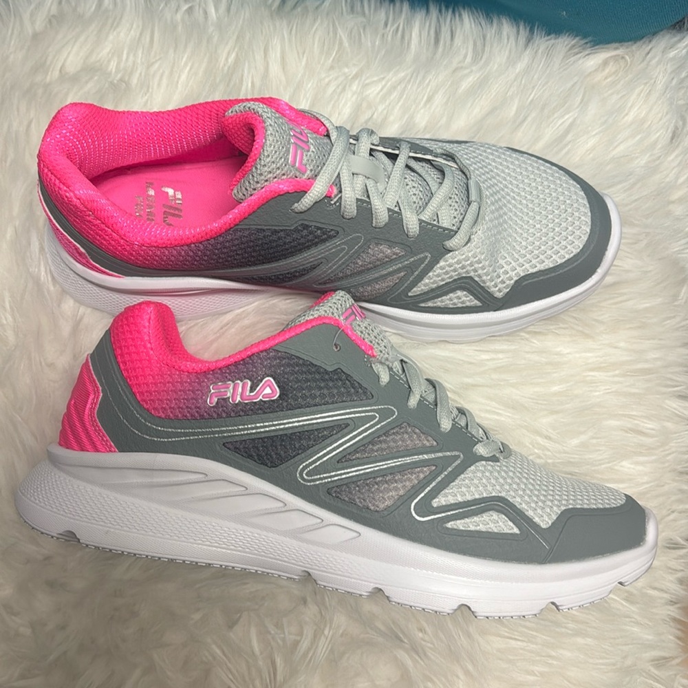 FILA women’s shoes, size 9, hot pink , gray and white. New